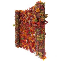 Pare-vue de balcon N77, pare-vue pare-vent, 300x150cm érable rouge-jaune