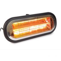Perel Terras-/parasolverwarmer, 2000 W, low glare, met aan-/uitschakelaar, beugel voor plafond- en wandmontage, spatwaterdicht, 1 warmteniveau, metaal