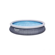Piscine auto-portante ronde BESTWAY - 396 x 84 cm - 7340 L - motif rotin - Fast Set - 57376