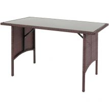Poly-Rattan Table de salle à manger HHG-794, Table de jardin, Gastronomie 112x60cm, brun