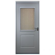 Jamais Utilise] Porte d Entree Blanche En Acier Vitrée Iva H215 x L90 Poussant Gauche Gd Menuiseries Gd Menuiseries