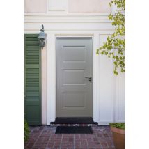 Porte D Entree Blanche En Acier Vitrée Tris H215 X L90 Poussant Gauche Gd Menuiseries Gd Menuiseries