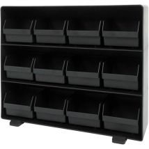 Jamais utilisé] Porte-sachets de thé HHG 765, boîte de rangement, rangement de thé, 12 compartiments amovibles, 30x33x8cm noir