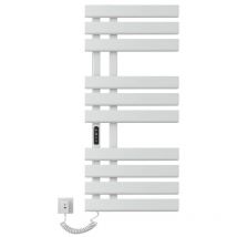 Porte Serviette Electrique, 500x1100mm Chauffe Serviette Thermostatique Intelligent, Mural Radiateur Salle de Bain, Serviettes Chauffant Seche, 