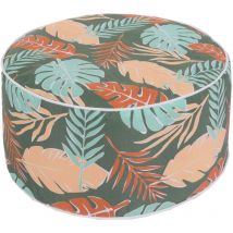 Pouf HHG-840, Pouf Pouf de jardin, gonflable In-/Outdoor Spun Poly 29x55cm, Design de feuille
