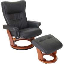 Jamais utilisé] Robas Lund fauteuil relax Montreal, fauteuil de télévision, tabouret, cuir, charge 130kg, noir, doré