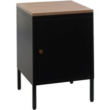 Table de chevet HHG-923, armoire de chevet Commode Table d'appoint, métal 63x40x40cm, mélaminé, noir