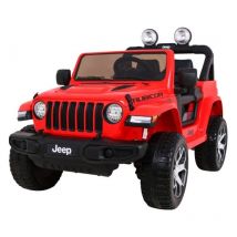 Voiture 4x4 Électrique 2 Places JEEP Wrangler Rubicon Rouge pour Enfant 12V - DK-JWR555