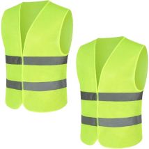 2er Gilet de sécurité automobile, Gilet de sécurité automobile pour femmes hommes adultes, Gilet de sécurité, Gilet de sécurité Gilet jaune 