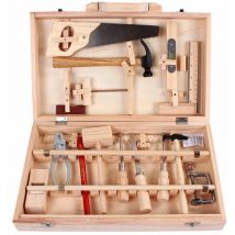 Ensemble D'Outils Pour Enfants Boite A Outils D'Entretien Menuisier Outils Reels Demontage Et Assemblage Boite A Bois Multifonctionnelle 16 Pieces-