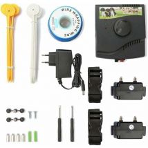 Clôture Électrique pour Chien avec 2 Colliers - Colliers Anti-Fugue pour un Dressage Efficace-DPZO