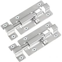 DPZO 2 Pack Barrel Bolt Latch, Slide Bolt Latch 3 Inches Slide Latch Lock, Thickened-DPZO