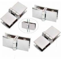 DPZO 4 pièces Clip de porte verre charnière, Charnière de porte en verre en acier inoxydable, Charnière pliante en verre, Charnière De Serrage De 