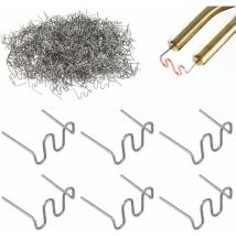 DPZO 500 Pièces Agrafes Chaudes Métal 0.8mm Agrafe de Soudure Plastique Baguettes de Soudage Agrafe Chaude en Acier au Tungstène Agrafes Reparation 