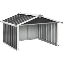 DPZO Abri pour Robot de Jardin Abri pour Tondeuse à Gazon Robotisée Rangement d'Outils Hangar Arrière-Cour 92x97x63cm Acier Galvanisé Anthracite