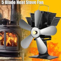 DPZO Heat Powered Stove Fan with 5 Blades - Aluminium Silent Eco-friendly for Wood Log Burner Fireplace