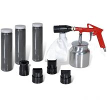 DPZO Kit de sableuse à air 3 bouteilles de sable et 4 buses incluses,Ideal for Removing Impurities in Oil, Solvent, and Water-based Materials