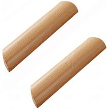 DPZO Lot de 10 Poignées de Placard en Bois en Forme d'Éventail - Entraxe de 128mm avec Vis-DPZO