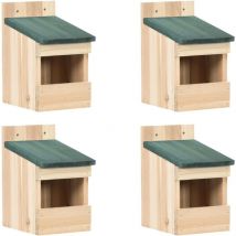 DPZO Lot de 4 Nichoirs Oiseaux Exterieur, Cabane Oiseaux en Bois Nid Oiseau Maison Oiseaux Nichoir Mésange Nichoirs 4 pcs 12x16x20 cm Bois de Sapin