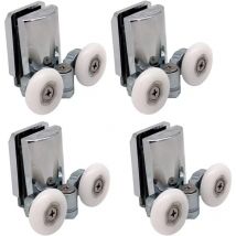 DPZO Lot de 4 roulettes de porte de douche de 23 mm Rouleau pour Coulissante Porte Douche -DPZO