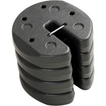 DPZO Poids pour belvédère 4 pcs Noir 220x50 mm Béton