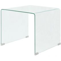 DPZO Table basse, 49,5 x 50 x 45 cm Verre trempé Transparent