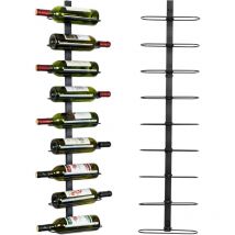 DPZO Wall Mount Wine Rack (Holds 10 Bottles) - 2 pcs Wine Rack Wall Mounted for Wine Bottles, Liquor, Champagne, Black Metal Wine Bottle Holder for 