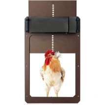 Kit de porte de poulailler automatique, porte de poulailler automatique alimentée par batterie avec minuterie et capteur de lumière, accessoires de 