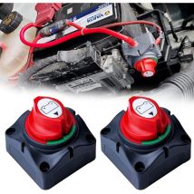 Lot de 2 Coupe Circuit de Batterie 12V-24V/300A Interrupteur Isolateur de Batterie, Interrupteur de Déconnexion de Batterie étanche Commutateur 