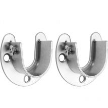 Support de Tringle à Rideau, 2 PCS Cintre à Rideau Support en Forme de U, Support de Rail Mural Réglable en Acier Inoxydable pour Barre de Penderie-