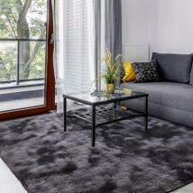 Tapis de Salon Shaggy Lavable, 160x230 cm Carpet Moderne Antidérapant Intérieur Longs Moelleux Tapis, Longues Soft Tapis Grand Tapis pour Salon 