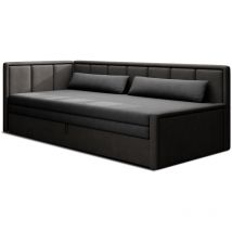 Bestmobilier - James - canapé 3 places gauche convertible avec coffre en velours