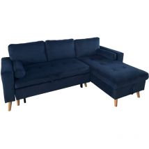 Happy Garden - james Divano letto angolare a 3 posti in velluto blu
