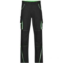 Funktionelle Arbeitshose JN847 Gr. 46 black/lime-green - James&nicholson