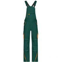 Funktionelle Latzhose JN848 Gr. 48 dark-green/orange - James&nicholson