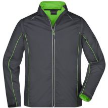 James & Nicholson Herren Zip-Off Softshell Jacke JN1122 Gr. L iron-grey/green