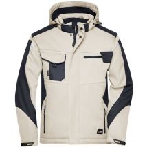 Professionelle Softshelljacke mit Innenfutter JN824 Gr. 4XL stone/black - James&nicholson
