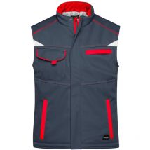 James&nicholson - Softshellweste Mit Warmem Innenfutter Jn854 Gr. 2xl Carbon/red
