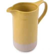 Jamie Oliver Big Love Perfect Pitcher, 1,5l Gelber Steingutkrug Mit Rohem Boden Für Wasser Oder Cocktails