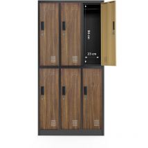 Jan Nowak - Spint 3B2A Schließfachschrank Fächerschrank Wertfachschrank Umkleideschrank 6 Fächer Stahlblech Pulverbeschichtet 185cm x 90cm x 45cm