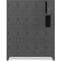 Jan Nowak - Umkleideschrank 5B4A Fächerschrank Schließfachschrank mit 20 Fächern Wertfachschrank Metall Pulverbeschichtung 172 cm x 136 cm x 45 cm (h