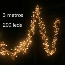 Jandei - Guirlande led lentilles blanc chaud 200 leds 3m fil argent 12V inclus Guirlandes led