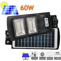 Lampadaire solaire led 60W avec capteur 950 Lm extérieur 120 led 6500K Lithium-Ion avec télécommande Lampadaire solaire led - Jandei