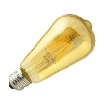 JANDEI - FILMAZIONE ST64 LED 6W E27 Blanca 2700K Dorada LED Filamento E27