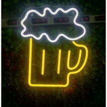 Jandei - Enseigne au néon led Bière pour décoration murale Alimenté par usb, enseignes au néon 5V