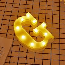 Jandei - Lettres led Lettre g éclairées lumière blanc chaud hauteur 22 cm fonctionnant sur piles 2AA Lettres et signes