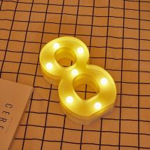 Jandei - Lettres led Chiffre 8 illuminées lumière blanc chaud hauteur 22 cm fonctionnant sur piles 2AA Lettres et signes