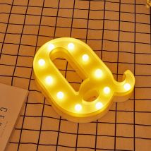 Jandei - Lettres led Lettre q illuminées lumière blanc chaud hauteur 22 cm fonctionnant sur piles 2AA Lettres et signes