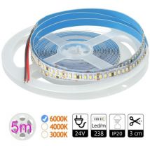 Jandei - Bande led 24 v 6000 k 238 led IP20 SMD3014 Bobine 5 mètres Bande led haute efficacité 24 v