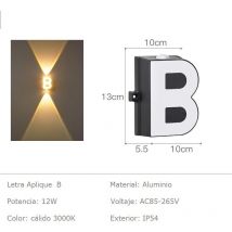 Letra b, Letra Aplique 220V Aluminio para Rótulos 13x5.5cm - Jandei